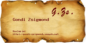 Gondi Zsigmond névjegykártya